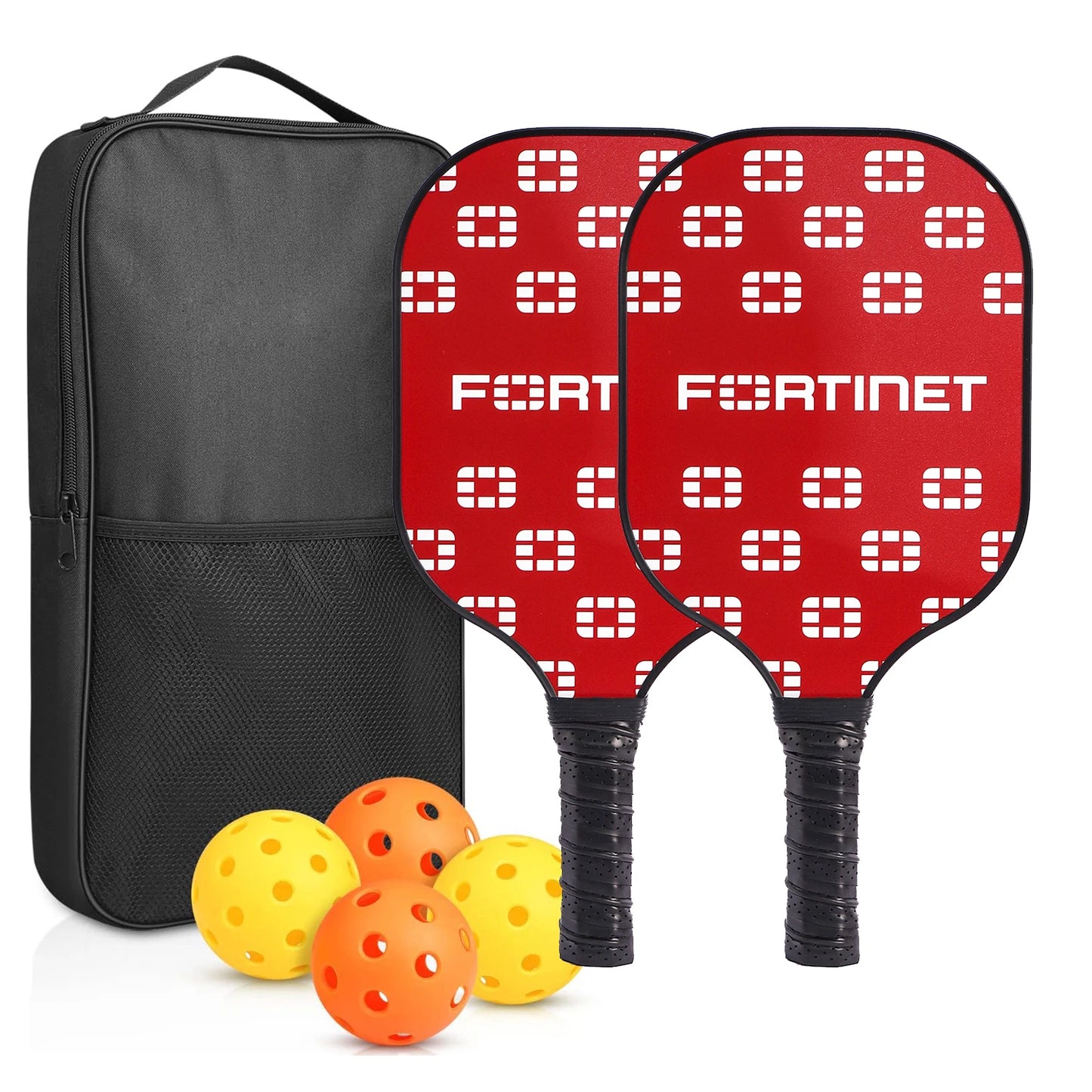 NEW Full Set Professional Fiber Glass Top Quality Pickleball Paddles Set of 2 USAPA Approved Fiberglass Pickle Ball Paddles with 4 Pickle Balls Durable Beach Rackets for Beginners Sports Accessories