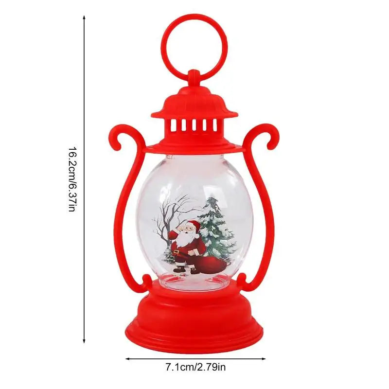 Christmas Lantern LED Lighted Snowman Lamp with Santa Claus Decorative Hanging Lanterns Christmas Snow Globes Gifts Decoration