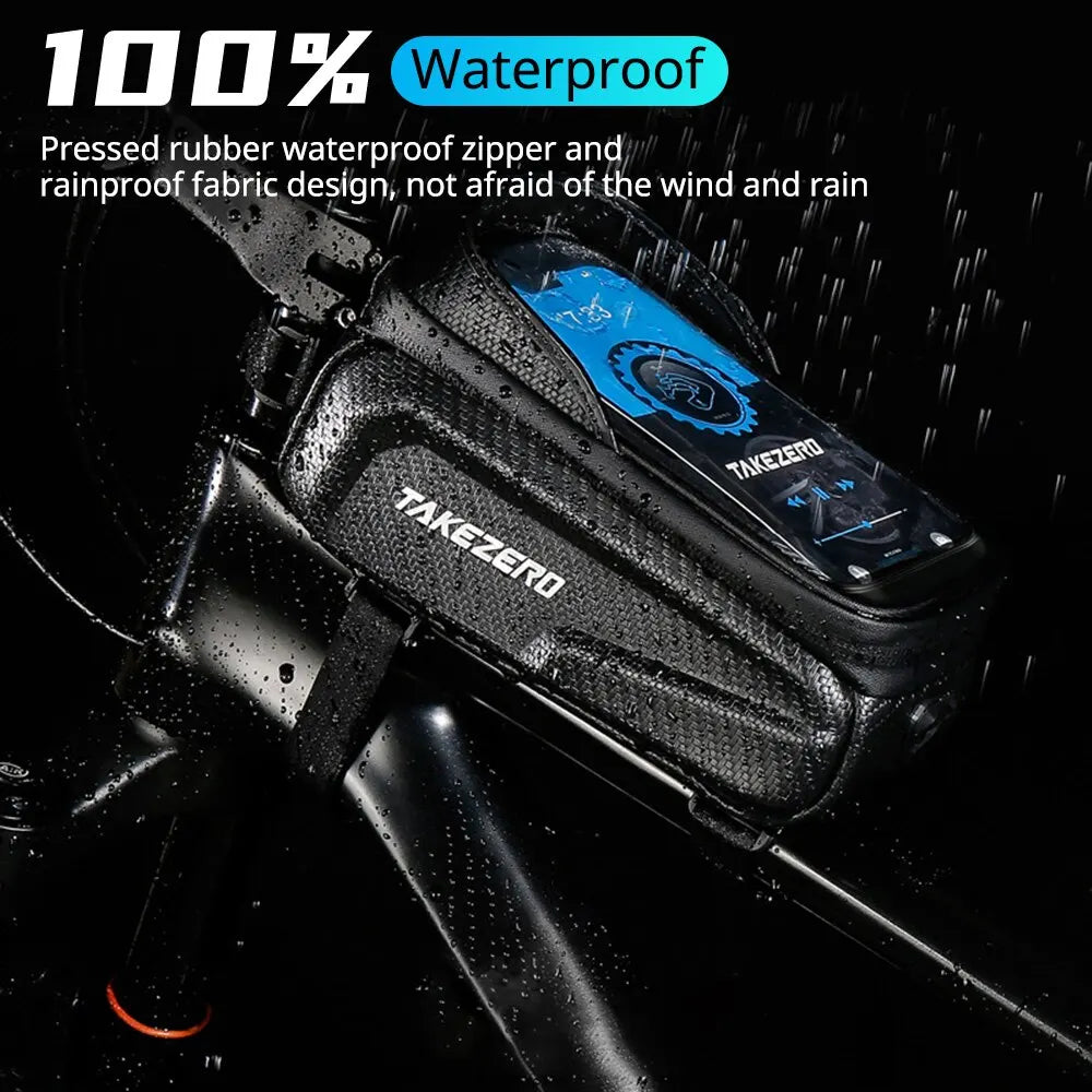 Bicycle Bag Waterproof Touch Screen Cycling Bag Top Front Tube Frame MTB Road Bike Bag 6.9 Phone Case Bike Accessories