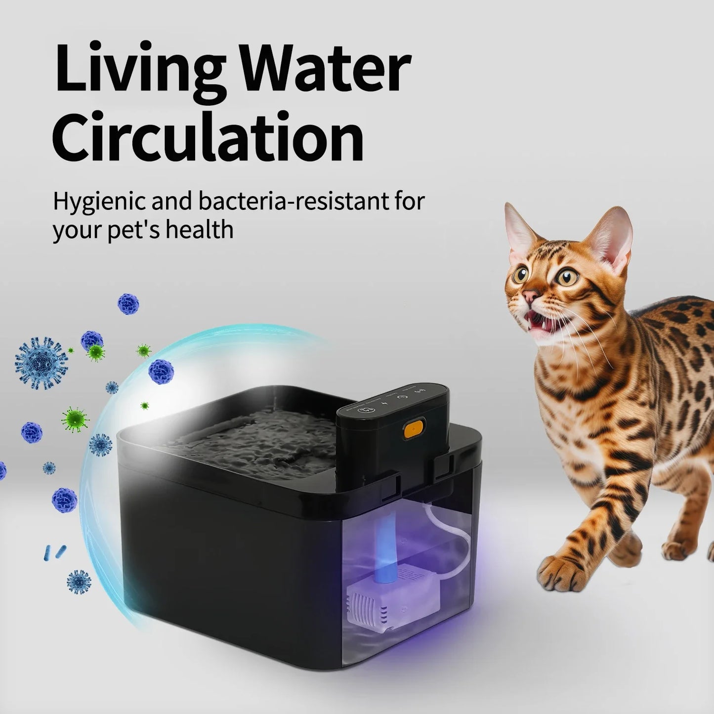 NEW Arrivals 2.2L 2 Water Modes Cat Water Fountain Battery & Sensor 2 in 1 Drinking Fountain For Cats Dog Drinker Wireless Pet Water Dispenser Accessories Pets Supplies
