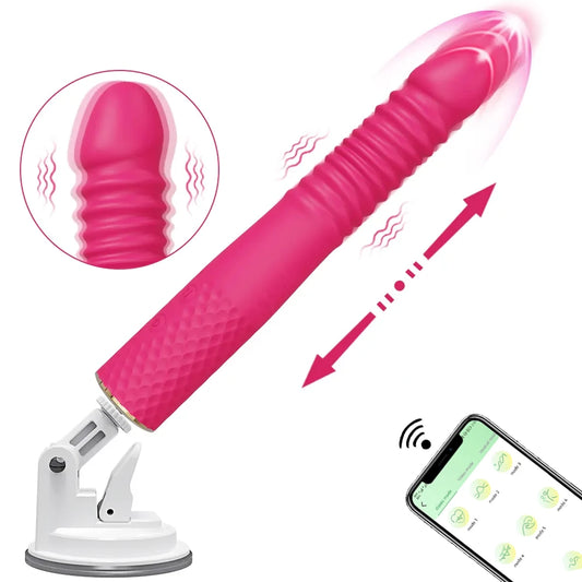 Automatic Retractable Dildo Vibrator Sex Machine for Women G-spot Thrust Vaginal Masturbator Clitoral Stimulator Female Sex Toy