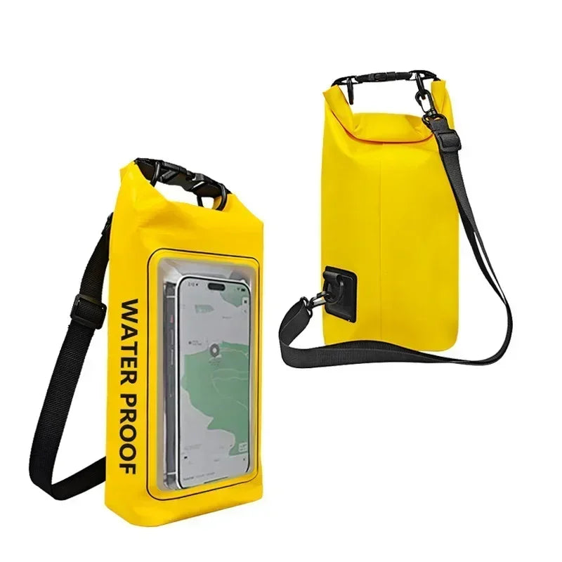 2L Swimming PVC Pack Dry Bag Touch Screen Outdoor Waterproof Shoulder Kayak Bags Trekking Drifting Rafting Surfing Boating Bag Summer Water Sports Accessories