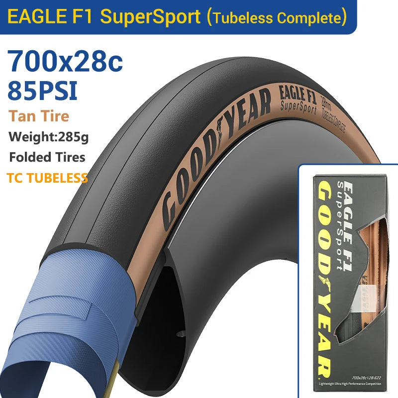 Goodyear Eagle F1 Road Bike Tire Tubeless/Tube Tyre 700x25/28/30/32C Bicycle Foldable Anti-puncture Gravel Tyre Cycling Parts