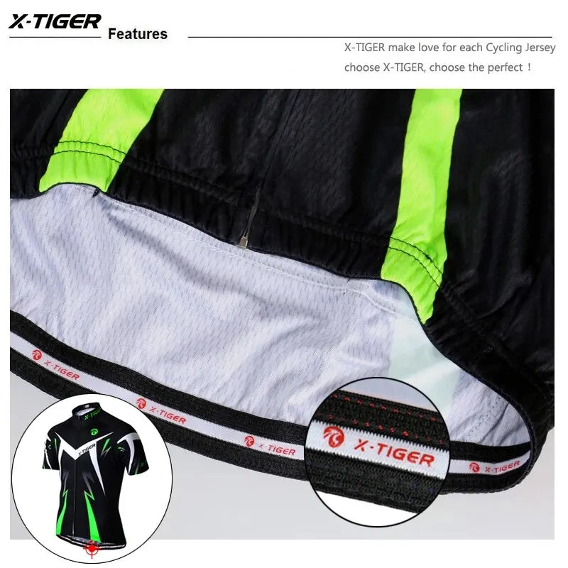 X-Tiger Pro Cycling Jerseys Ropa Ciclismo Mountain Bike Clothing Quick-dry Men's Racing Bicycle Clothes MTB Sportswear