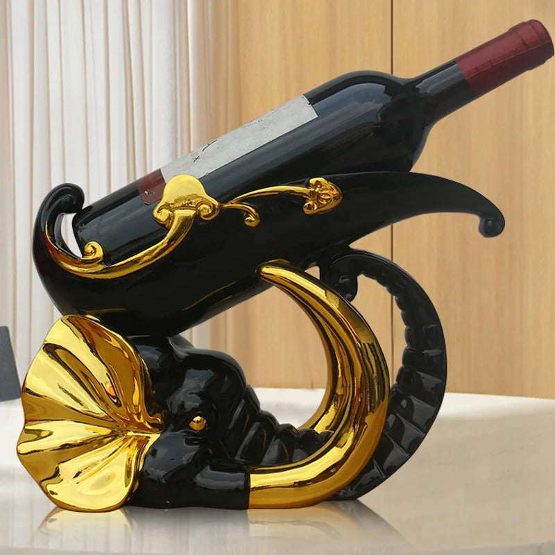 Thailand*s Elephant Red Wine Holder living room luxury wine cabinet decorations High foot wine glass holder household wine bottle rack