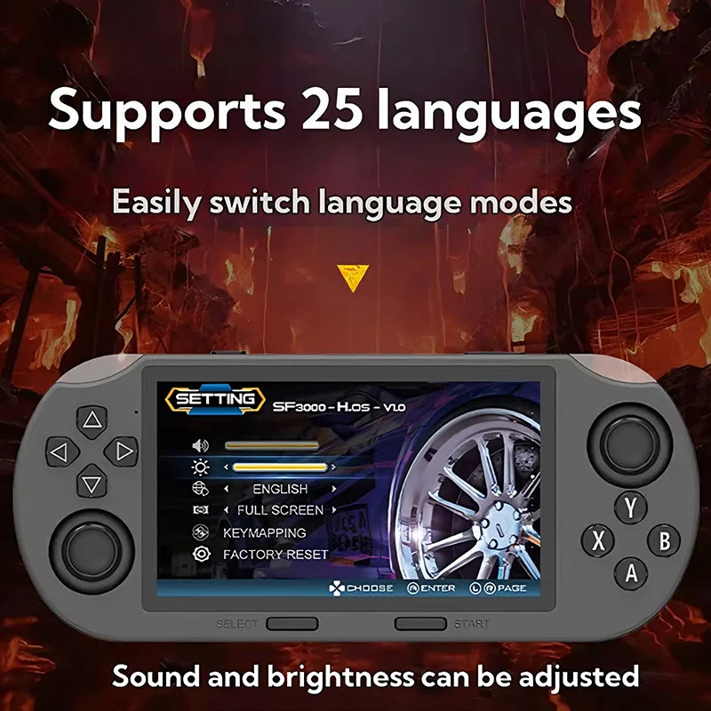 Multi Functional SF3000 Portable Handheld Game Console with 20000+ Games 4.5 Inch Screen Retro Game Console Pocket Video Player