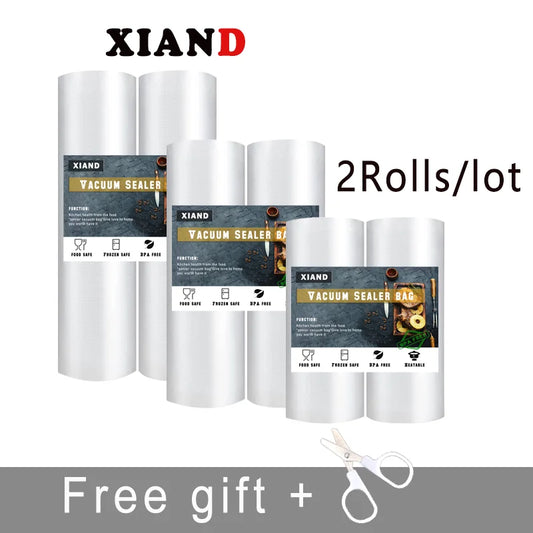 2 Rolls /Lot Kitchen Food Vacuum Bag Storage Bags for Vacuum Sealer Food Keep 12/15/17/20/22/25/28/30cm*500cm Kitchen Accessories