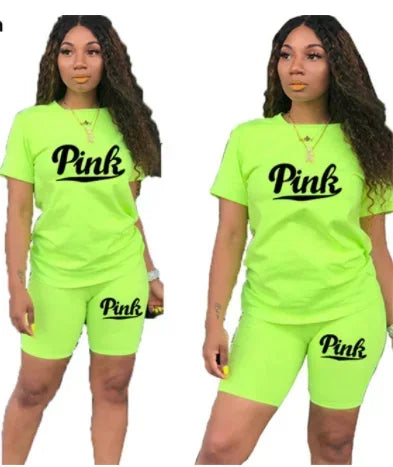 NEW Arrivals 2PCS Set S-3XL 8 Colors Woman Clothing Casual Women Tracksuit Short Sleeve Daily Summer Shorts T-Shirts O-Neck Matching Sets Women's Sports Apparel Suppliies