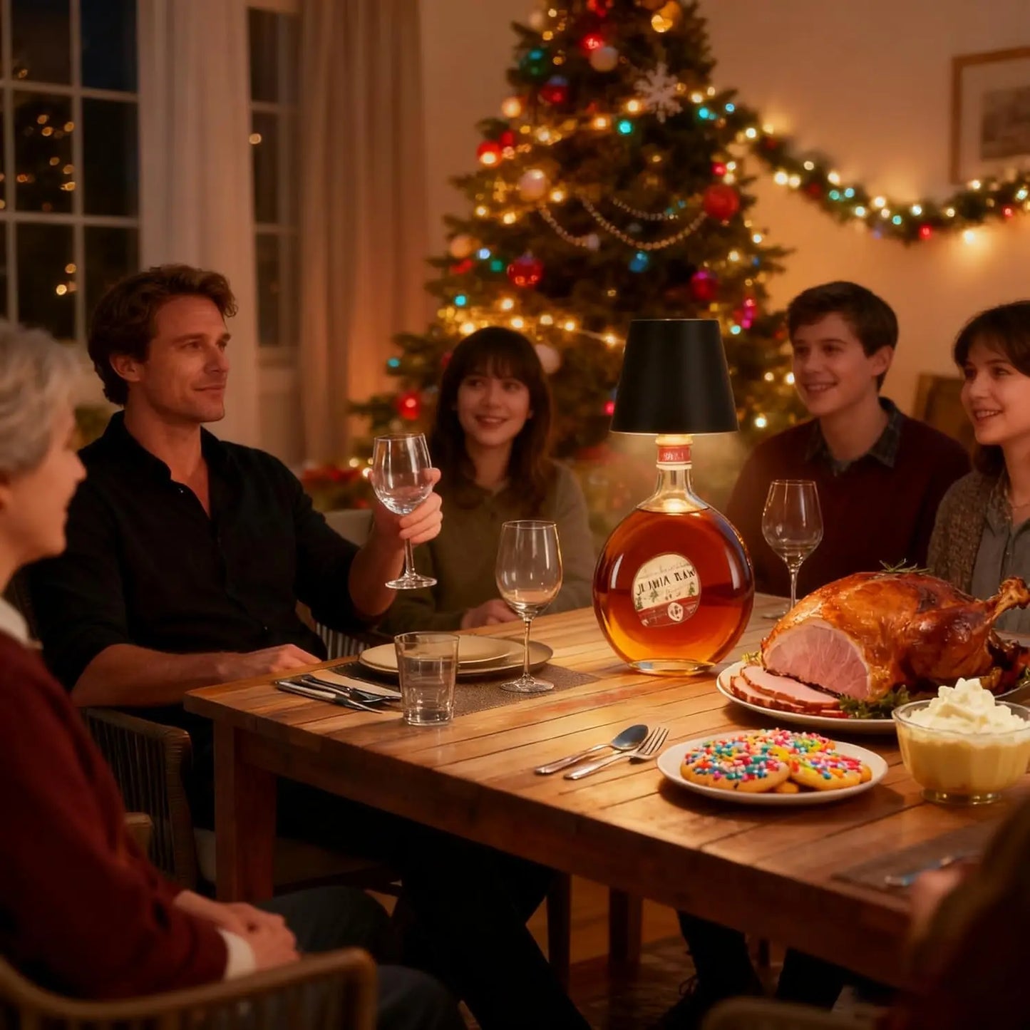 1 pcs Wireless Bottle Lamp, Metal Wine Bottle Light with 3 Color Light Dimming, Waterproof Bottle Touch Lamp Head for Room, Bar