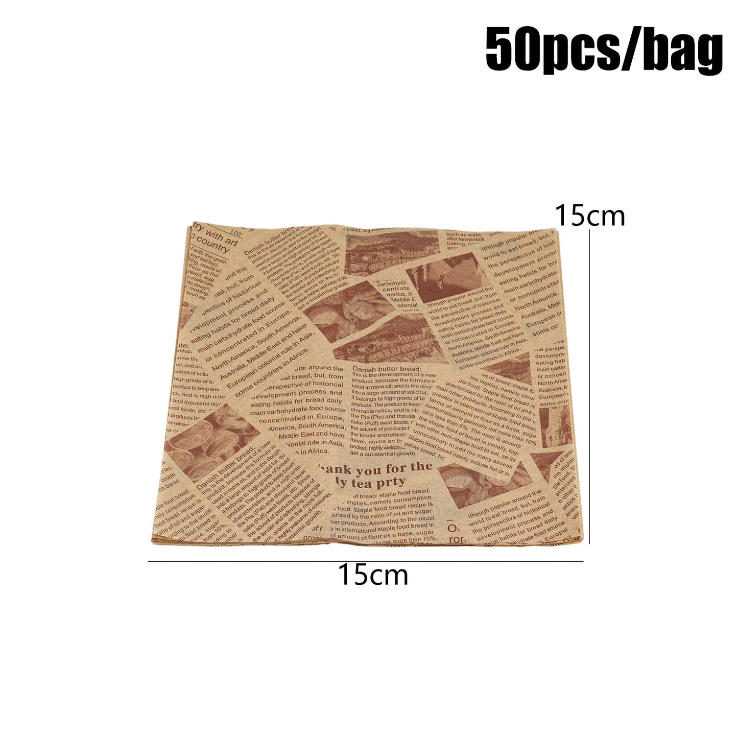 100 PCS Set Oil-Proof Non-Stick Paper Sheet Food Sandwich Packaging Wrap Paper Newspaper Style Greaseproof Deli Paper for Wrapping Burger Bread Cooking Tools Set