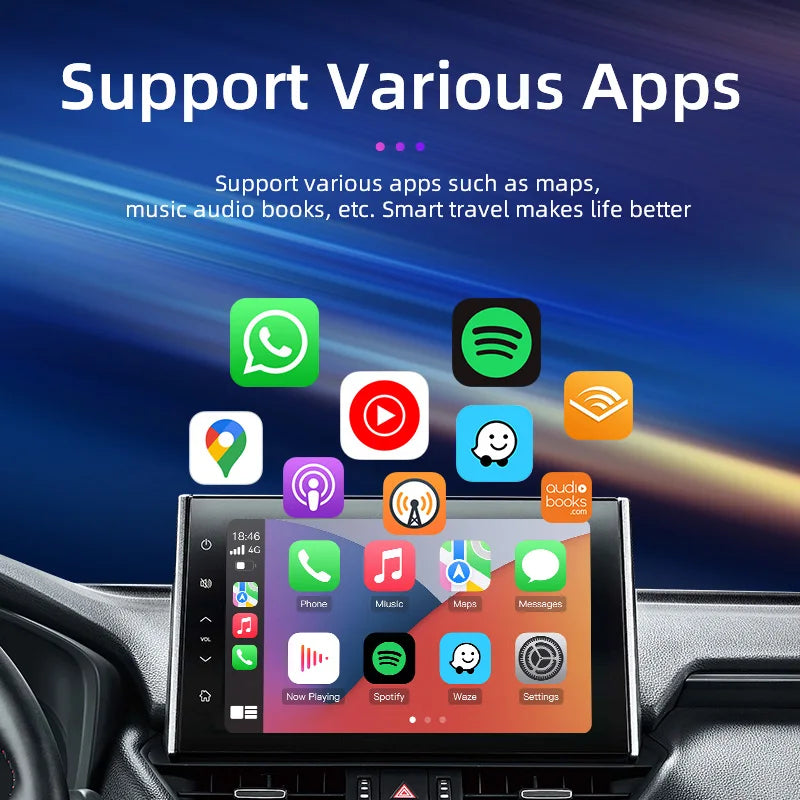 TIMEKNOW Carplay Wireless Adapter for Toyota Mazda Nissan Camry Suzuki Subaru Citroen Audi Mercedes Kia Ford Opel Spotify BT