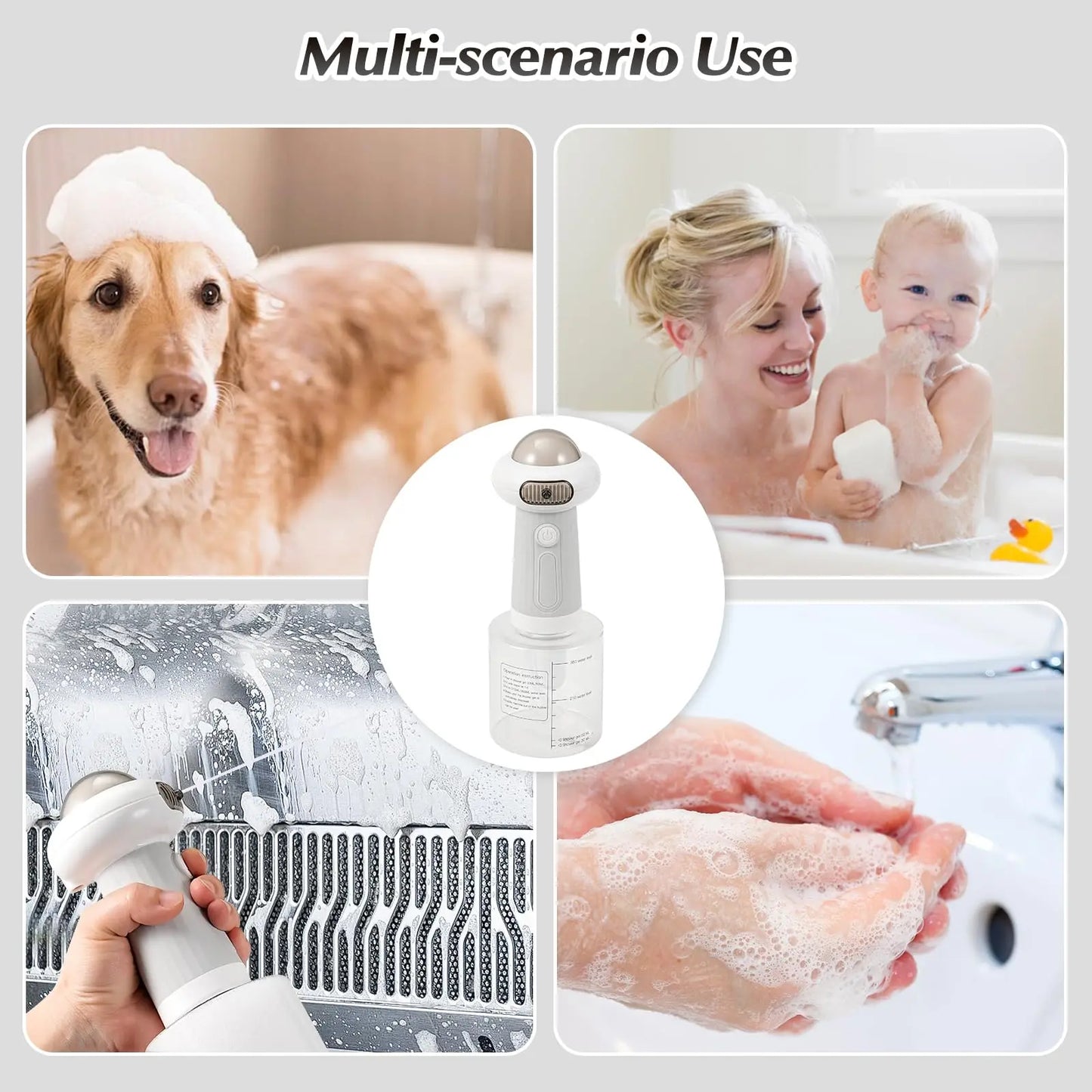 Pet Automatic Foam Making Machine Magnetic Charging Smart  Dog Soap Dispenser For Cat  Shower Accessories