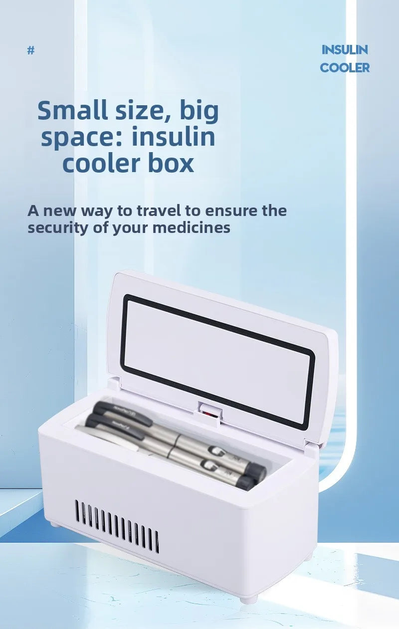 NEW Travel Portable Insulin Cooler Case + Batteries with Digital Temperature Control  for Home Outdoor Car Travel Medicine Refrigerator Pills Case Freezer Health Care Supplies
