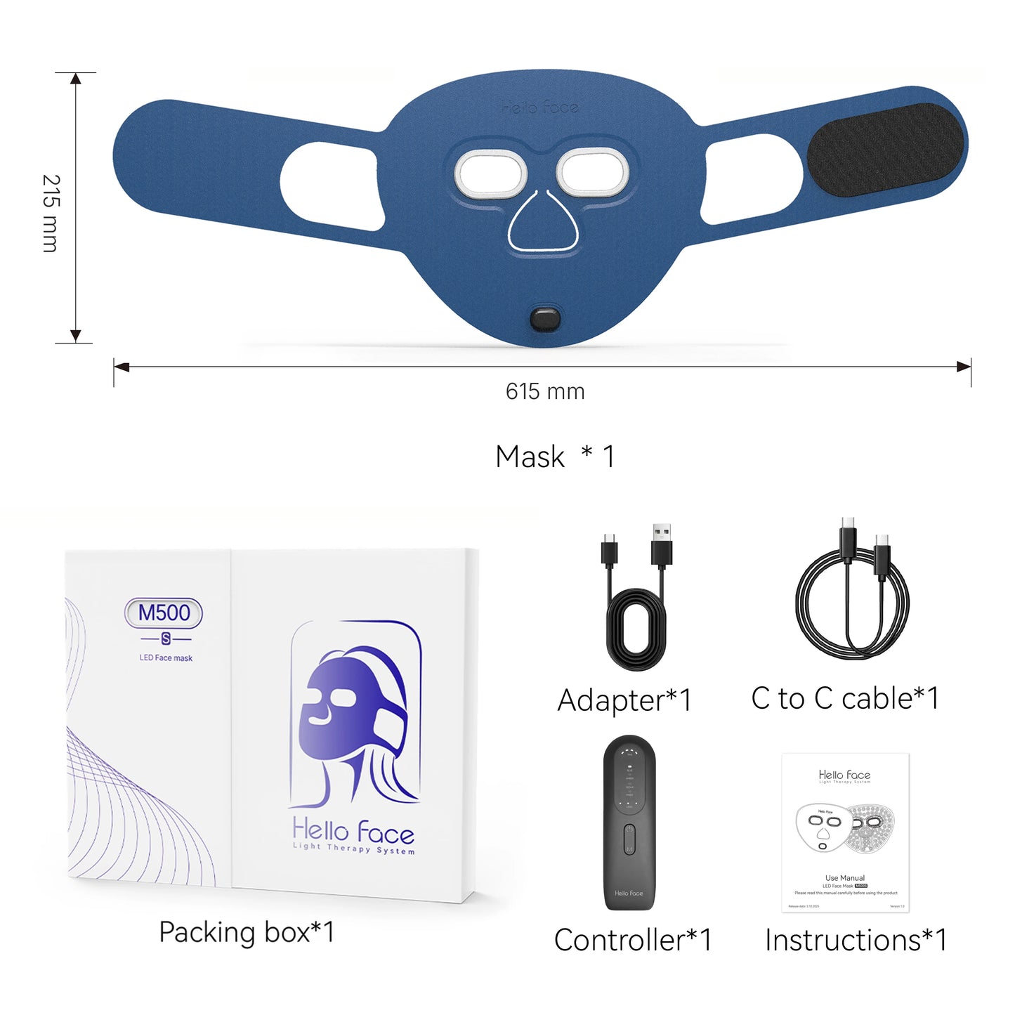 Ultra-Light Red Light Therapy Photon Mask Hello New Face M500S LED Near-Infrared Light Therapy Facial Mask Professional Face Care Women Skin Care Accessories