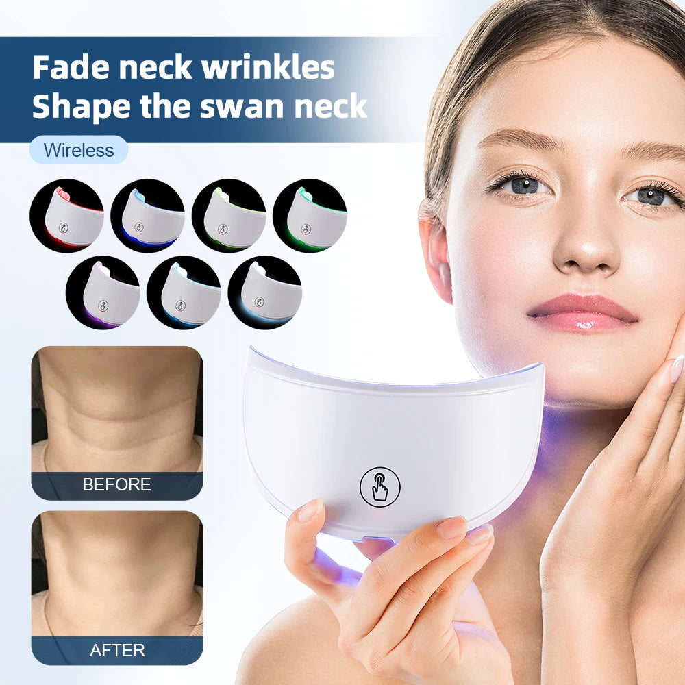 Neck Led Mask Anti-Aging Mask Skin Tightening Lifting Neck Beauty Device Brighten Skin Rejuvenation Improve Neck Muscle Sagging Women Skin Care Accessories Beauty Salon Supplies