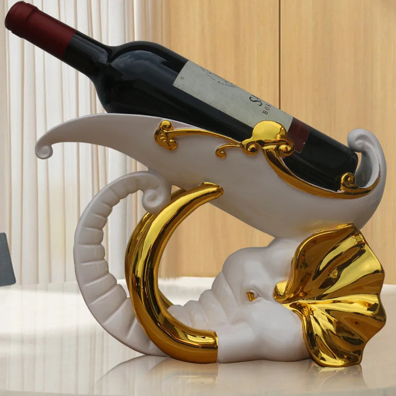 Thailand*s Elephant Red Wine Holder living room luxury wine cabinet decorations High foot wine glass holder household wine bottle rack