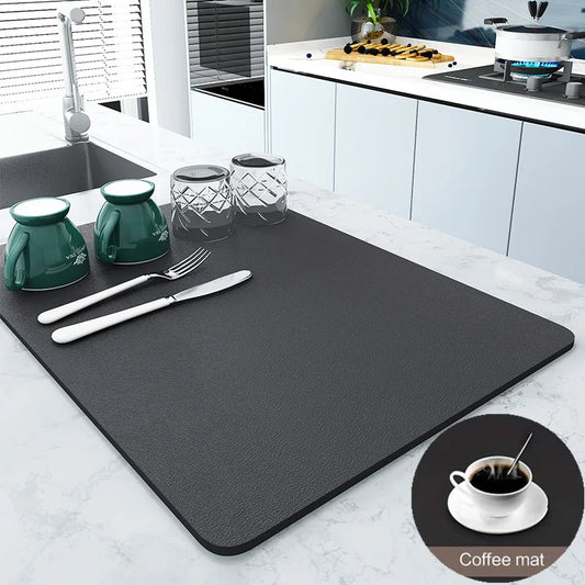 Super Antiskid Large Kitchen Absorbent Draining Mat Super Absorbent Draining Coffee Dish Drying Mat Quick Dry Bathroom Drain Pad