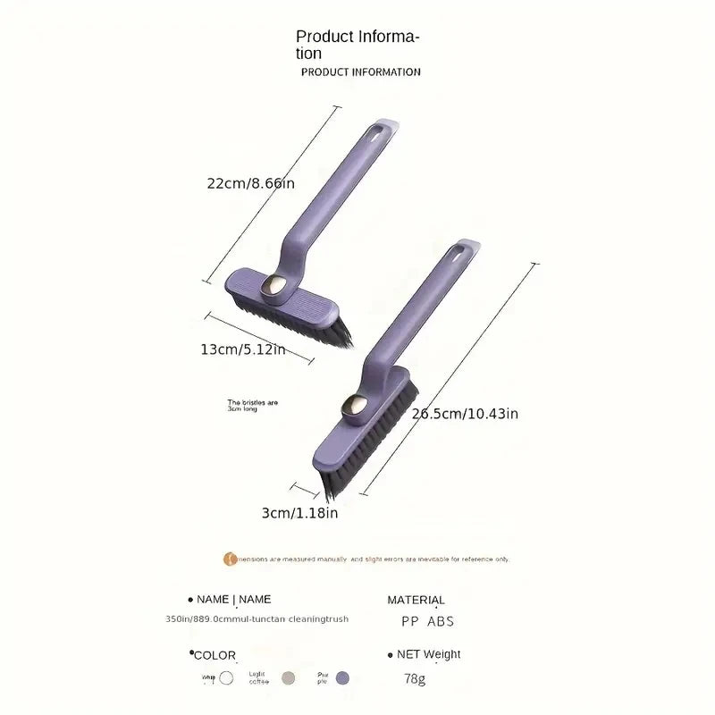 NEW Arrivals 2PCS Set Multipurpose Bathroom Tile Floor Gap Kitchen Cleaning Brush Rotating Crevice Brushes with Dead End Strong Bristles Home Cleaning Supplies