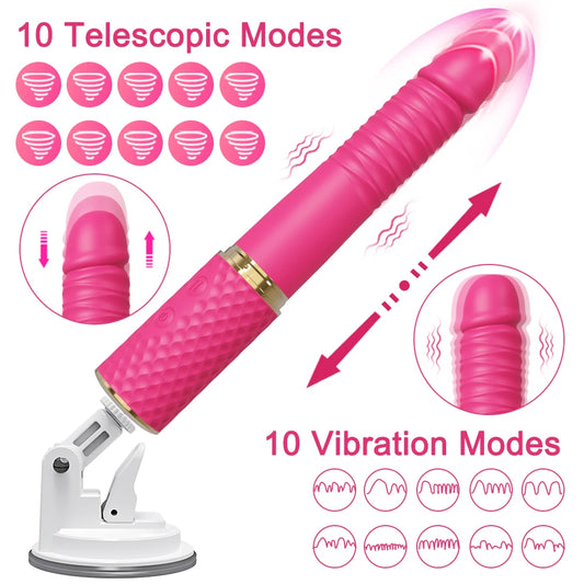 Automatic Machine Telescopic Dildo Vibrator Female Sexs Toy Women Vagina Masturbation Penis G Spot Clitoris Stimulator Massager