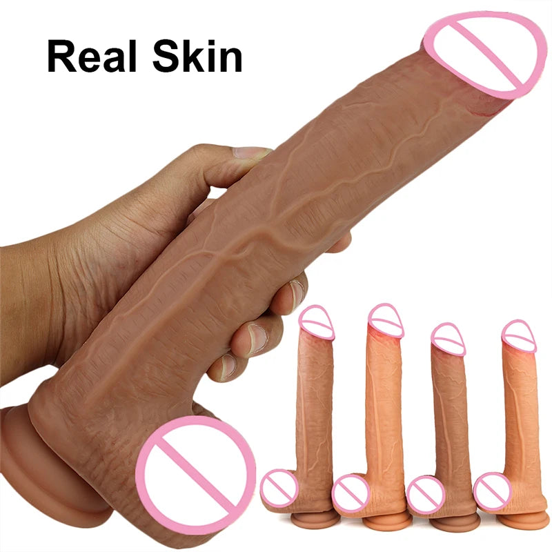 S/L Realistic Dildo Cheap Anal Sex Toys Soft Skin Penis Long Huge Adults Dick Strapon Suction Cup For Female Vagina Masturbator