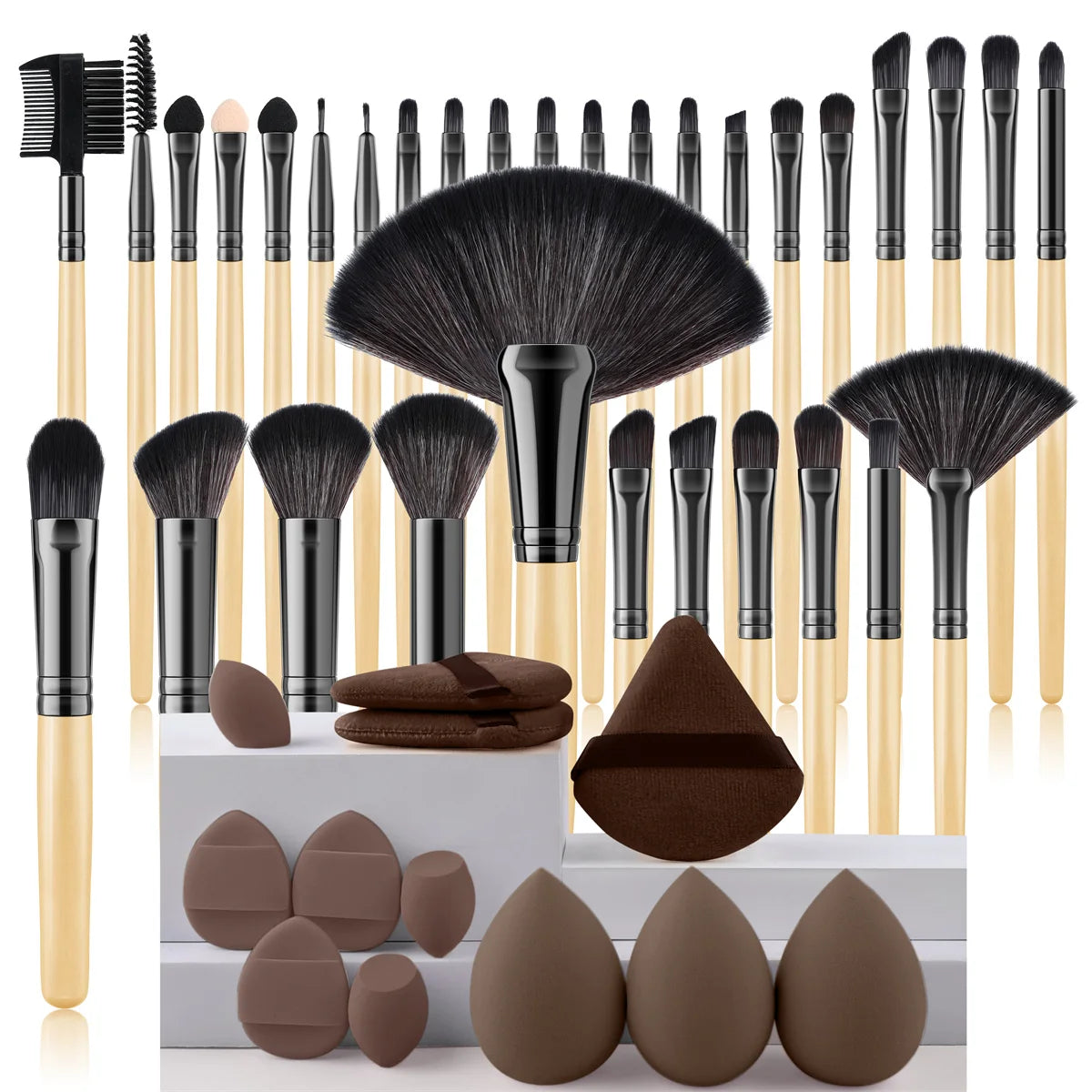 32 PCS Set 27 Colors  Professional Makeup Brush Set Cosmetic Tools for Powder Eye Shadow Foundation Blush Blending Beauty Makeup Brush Kit for Makeup Starters Women Cosmetic Tool Sets
