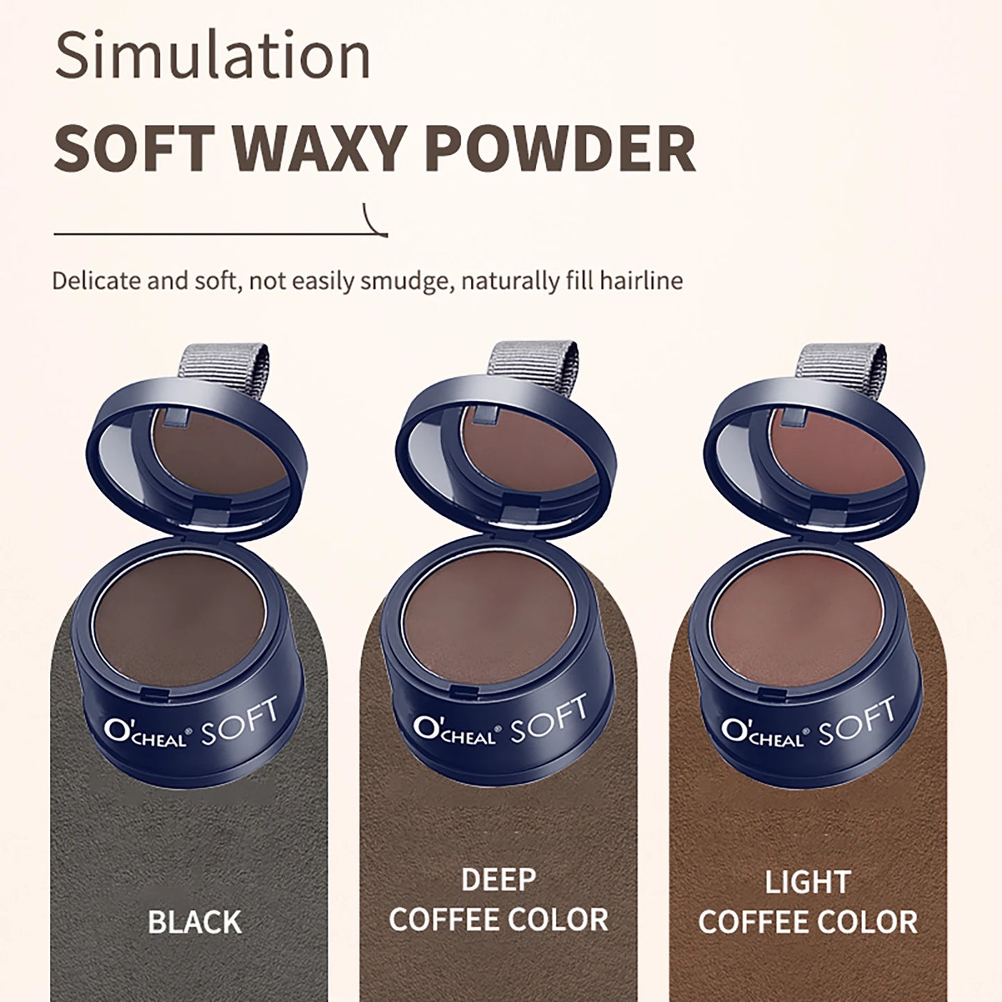 NEW 3 PCS Set Korean Hairline Fluffy Light Coffee Powder Repair Volume Powder Shadow Hair Concealer Coverage Fill Forehead Hairline Women Men Hair Care Accessories