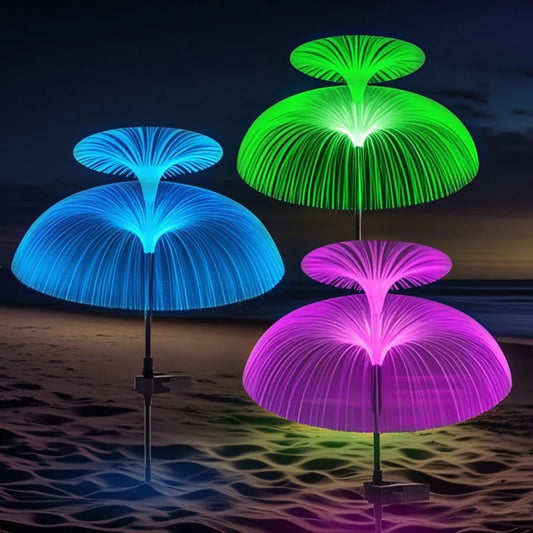 NEW Arrivals 2-4PCS Set Solar Outdoor Lights 7 Colors Changing Jellyfish Light Waterproof Solar Flowers Garden Lights for Yard Pathway Lawn Decoration