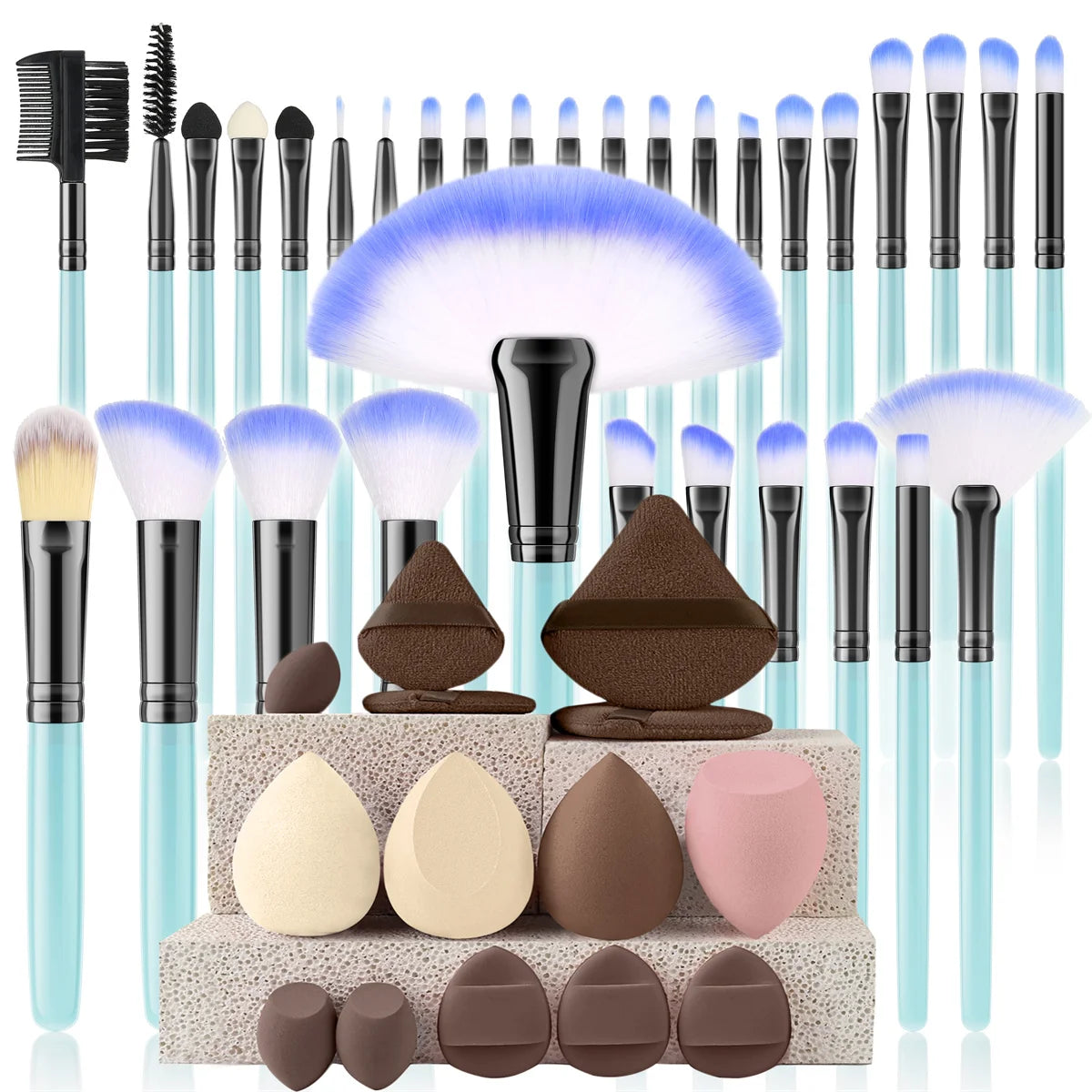32 PCS Set 27 Colors  Professional Makeup Brush Set Cosmetic Tools for Powder Eye Shadow Foundation Blush Blending Beauty Makeup Brush Kit for Makeup Starters Women Cosmetic Tool Sets