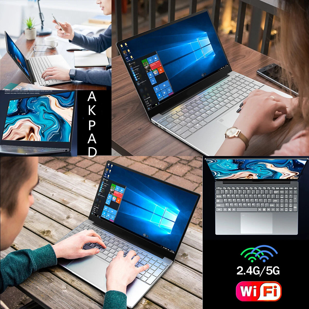 NOTEBOOK  15.6 inch Fingerprint Lock Laptop Windows 11 10 Pro 1920*1080 Portable Intel Celeron Laptop D4 16G RAM 128GB/256GB/512GB/1TB SSD HDMI Port Multi-Languages Computer Laptops Tablets Accessories Supplies Electronics Pr