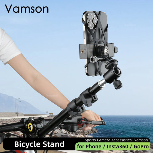 NEW Arrivals Front Rear Mobile Phone Riding Bike Telescopic Monopod Bicycle Selfie Stick for Insta360 iPhone Huawei Xiaomi Samsung Accessories