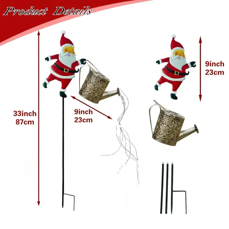 1pcs Christmas Solar Kettle Lights Garden Lawn Decorative Santa Claus Kettle Ground Lamp Solar LED Night Lights Outdoor Decor