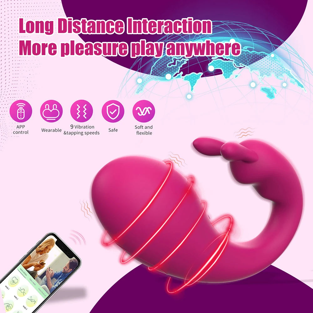 9 Modes Wireless Bluetooth APP Vibrator Female Remote Control Egg Clitoris Stimulator G Spot Massager Wearable in Panties Outdoor Travel Endless Pleasure Sex Toys for Women Masturbation Supplies Adults Sex Shop Products