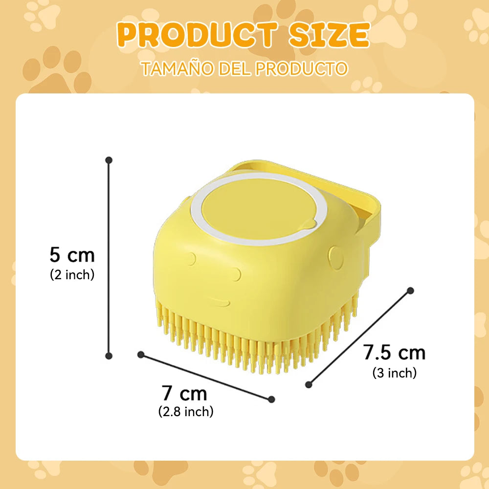 2 PCS Set Dog Bath Brush Silicone Pet Shampoo Brush Soap Dog Scrubber Cat Massage Grooming Wash Comb Soft Rubber Puppy Clean Brush Pets Grooming Tools