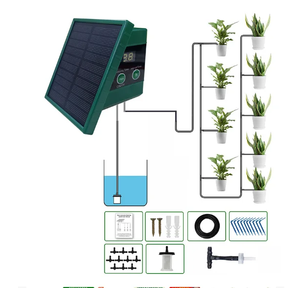 NEW Arrivals Solar Irrigation System for Garden Balcony Automatic Drip Irrigation System DIY Garden Watering System Drip Hose Irrigation Home Indoor Outdoor Watering Products