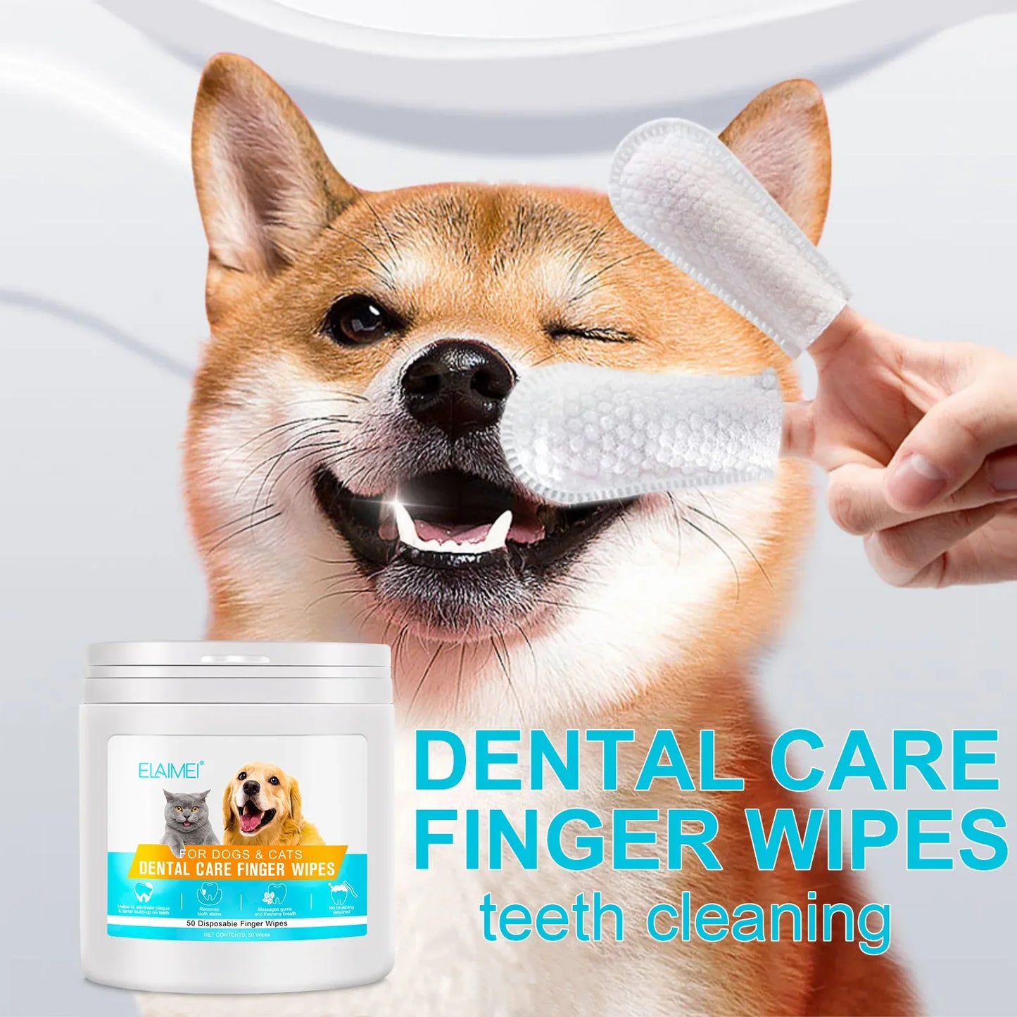 Pet Teeth Cleaning Disposable Finger Cot Wet Wipes Remove Tartar Cochlear Cleaning for Dogs Cats Oral Care Finger Cover