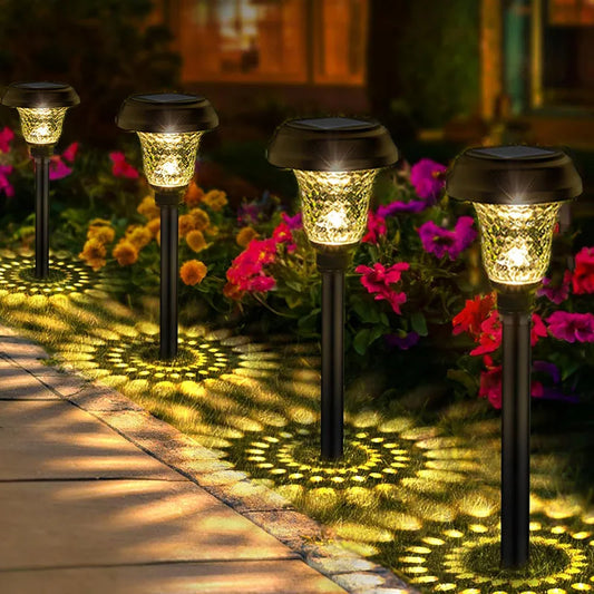 NEW Arrivals 6/12PCS Set Solar Lights Outdoor Waterproof Garden Auto On/Off LED Solar Pathway Lights for Patio Yard Path Walkway Garden Decor