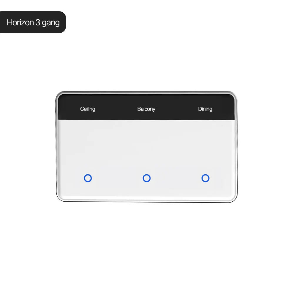 4 Gangs Zigbee App Control DIY Name Switch Horizontal Display Touch Screen US Light Switch Works with TUYA Alexa Google Home Voice Control Home Office Lighting Accessories