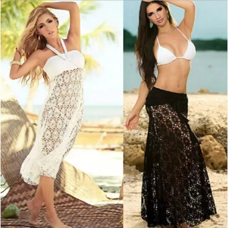 New Cover-ups Wear Cotton Tunic Dress Summer Women Beach Bikini Bath Sarong Wrap Skirt Swimsuit Cover Up