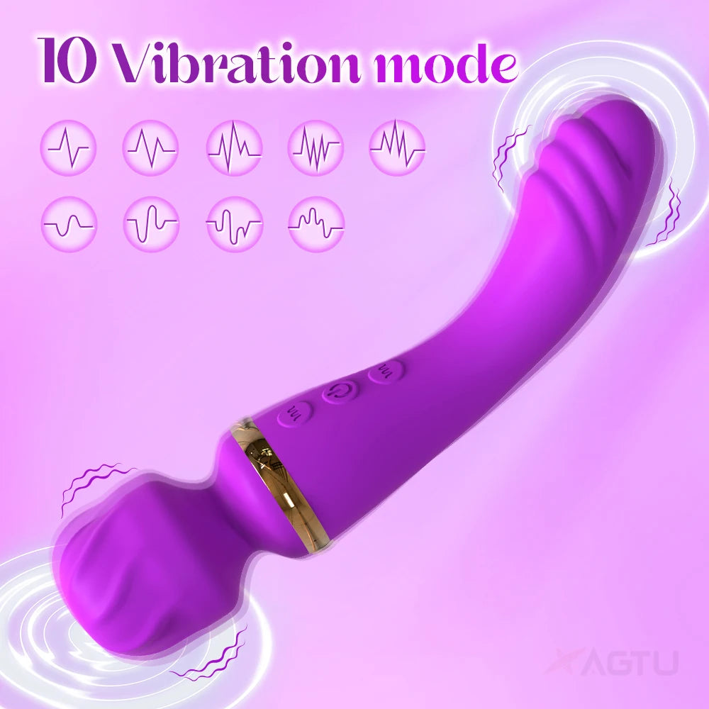 20 Modes Magic Wand AV Vibrator Female Nipple Clitoral Stimulator G Spot Massager Masturbation Adult Goods Sex Toys for Women