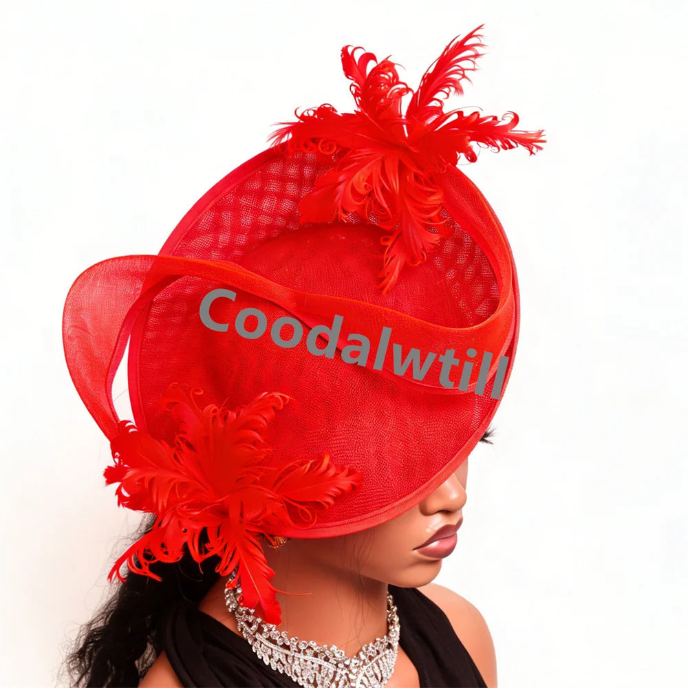 21 Colors Royal Ascot Horse Racing Women Femme Luxury Fascinator Kentucky Ladies Tea Cocktail Derby Headpiece Feather Fancy Opera Concerts Red Carpet Bride Wedding Hats Apparel Accessories