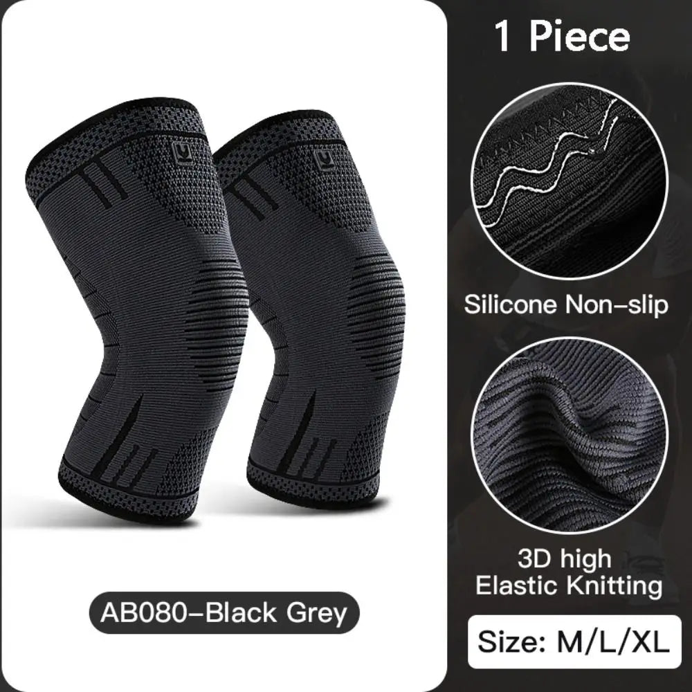 NEW Arrivals Knee Compression Pads Black Red Blue Elastic Knee Patella Protector Basketball Volleyball Outdoor Running Gym Fitness Cycling Support Braces Pain Relief Knee Pad Unisex Sports Accessories Supplies