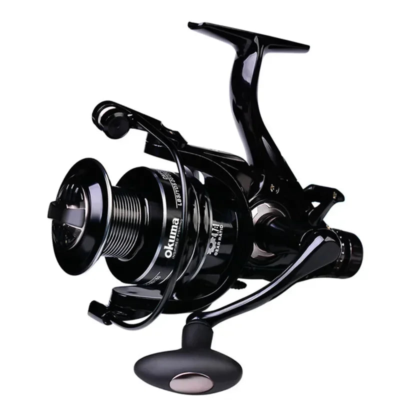 Original Okuma All Metal Wire Cup Professional Spinning Reel Fishing Boat 5.2:1 4.7:1 Rotating Drum 19KG Resistance Rotating Drum Fishing Drum 3000-6000 Series Lake River Ocean Fishing Accessories