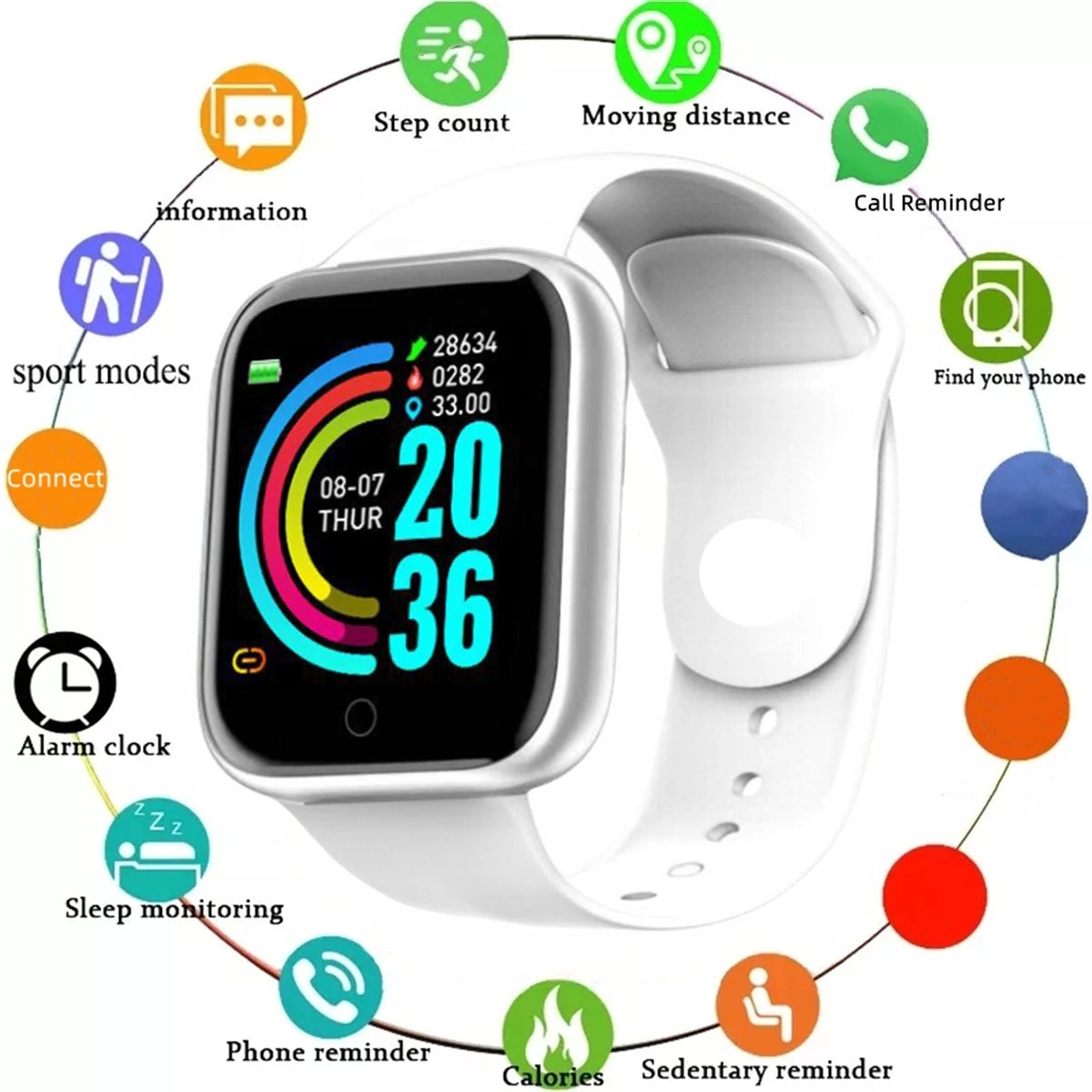 NEW Smartwatch Men Women Sport  Wrist Watches Smart Watch Message Fitness Monitor Bracelet Birthday Gift Electronic Clock For Android IOS