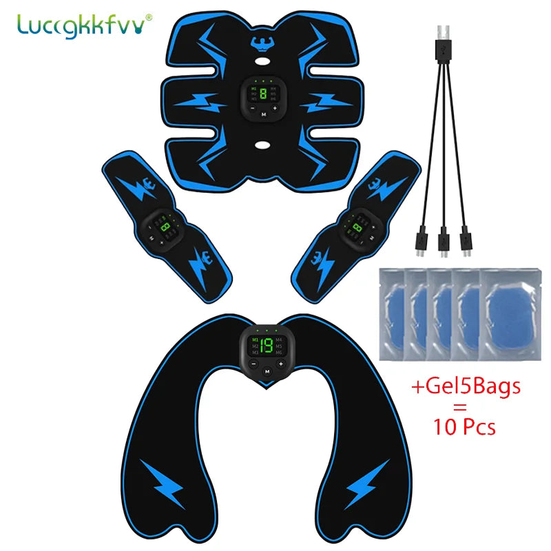 Smart EMS Wireless Muscle Stimulator Full Set Fitness Trainer Abdominal Training Electric Weight Loss Stickers Body Slimming Massager Sports Accessories Women Men Health Care Supplies