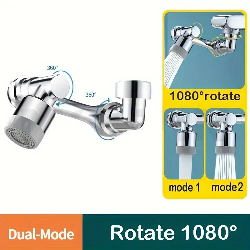 NEW Arrivals 1080° Rotatable Extension Faucet Sprayer Head 2 Spray Modes Universal Bathroom Kitchen Tap Extend Adapter Aerator Home Supplies