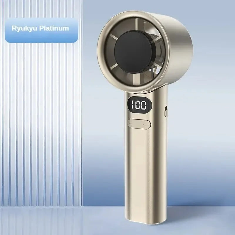 NEW Arrivals Powerful Portable Handheld Fan , 120 Wind Speeds, Digital Display Mini Bladeless Outdoor Travel Beach Camping Hiking Handheld Fan, USB Rechargeable Personal Highspeed Fans, Electric Eyelash Fan