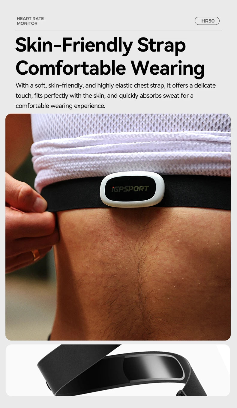 HR50 Heart Rate Sensor Bike Computer Fitness Running Sport Heart Rate Monitor Sensor IPX7 Waterproof Bike Accessories All Sports Supplies