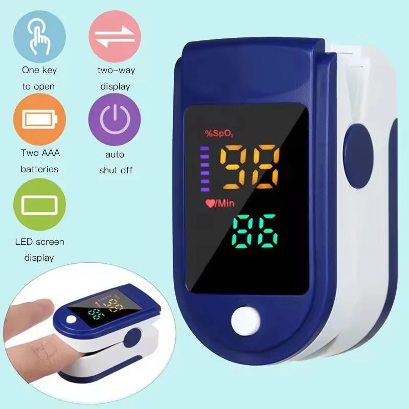 Finger Pulse Oximeter Or Blood Pressure Monitor Kit, Heart Rate SpO2 Saturation Meter Home Medical Device Health Care Supplies