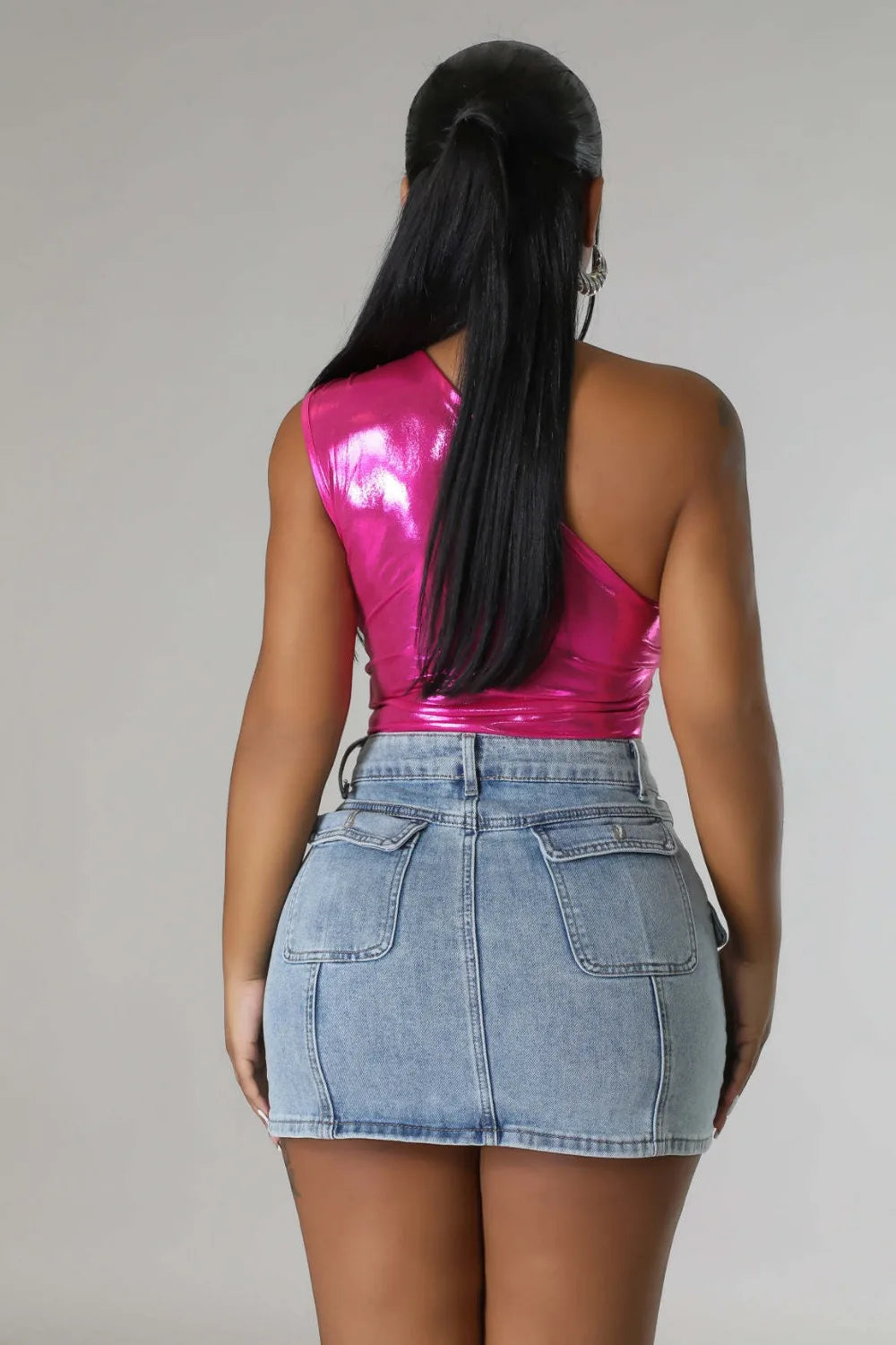NEW Arrivals S-2XL Blue Denim Classic Pockets Cargo Mini Skirts Jean Skirt Y2K Vintage High Waist Stretchy Casual Jean Short Skirt Girls Casual Fashion Clothing Supplies