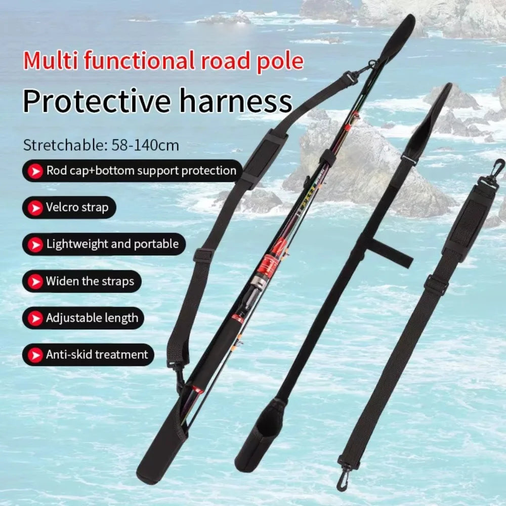 NEW Band Fishing Rod Holder Strap Tie Holder Strap Wear-Resistant Carp Fishing Rod Belt Protector Elastic Splash-Resistant  Fishing Accessories